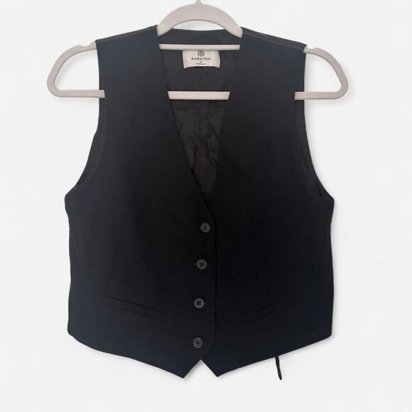 Aritzia Babaton Black City Wool Playbook Boxy Relaxed Vest Top Minimalist Small - Picture 5 of 8